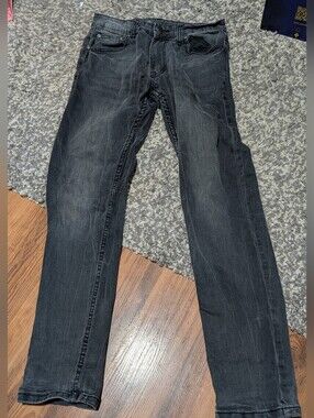 UH Denim Men's Black Washed Jeans - Classic Straight Fit
